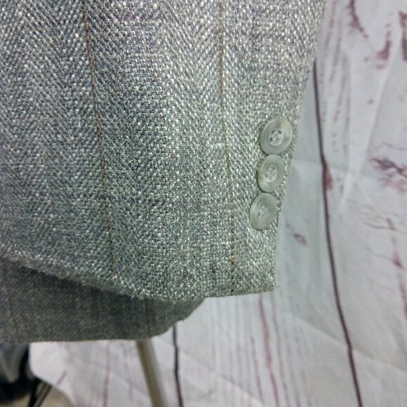 Haggar Imperial 42R 2 Button Gray Tweed Windowpane Suit Blazer Sport Coat - Picture 4 of 11